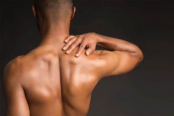 Radiofrequency-Microneedling-for-Back-Clinic A man with a smooth back. Schedule Radiofrequency Microneedling for Back Skin Treatment from Healthy Aging Medical Centers of New Jersey in Northern New Jersey.